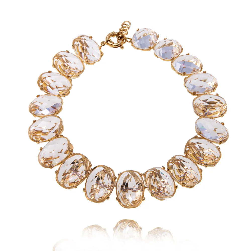 Colar Cristal Dourado