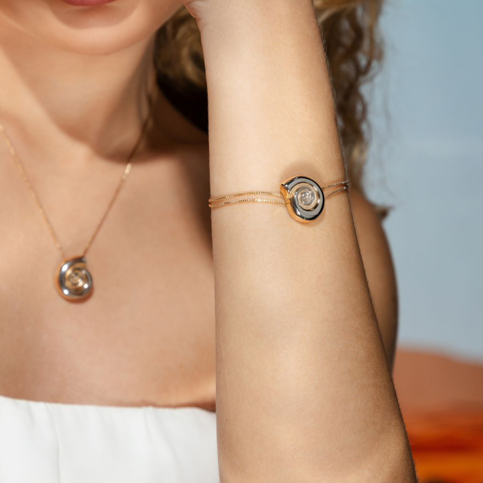 Colar Caracol Espiral Redondo Dourado