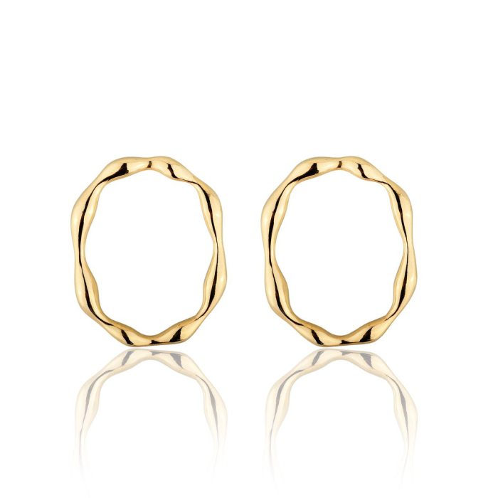 Brinco Contorno Ondulado Glory Orgânico Dourado