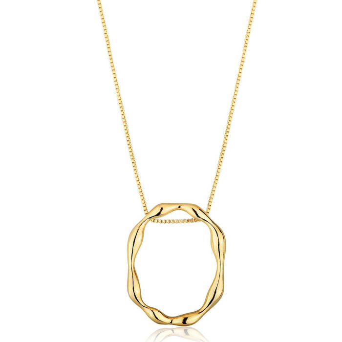 Colar Contorno Ondulado Glory Orgânico Dourado 45 cm