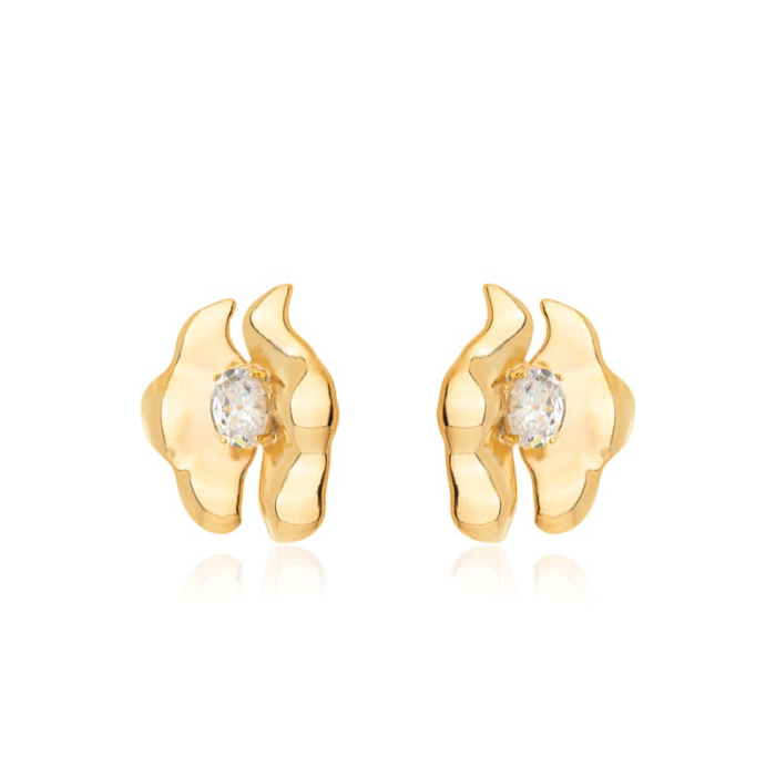 Brinco Flor Luz Dourado