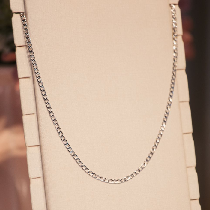 Colar Corrente Groumet Ródio