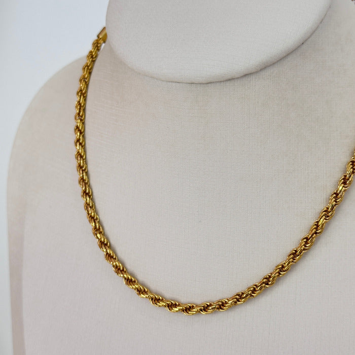 COLAR CORRENTE BAHIANA EM PRATA 925 COM BANHO OURO 18K