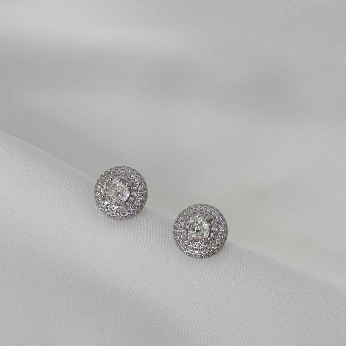 CONJUNTO COLAR E BRINCO PONTO DE LUZ CRAVEJADO PRATA 925 C/ ZIRCONIA