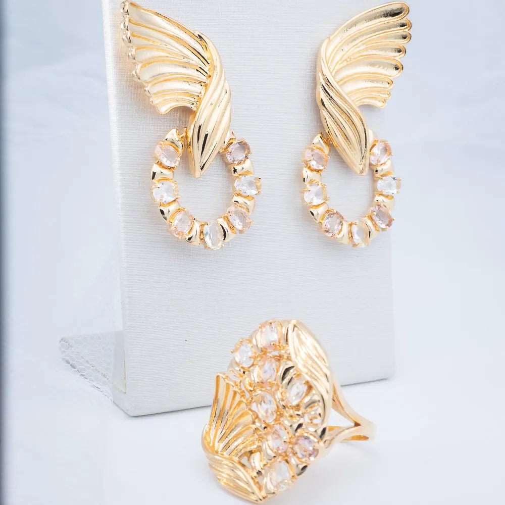 Brinco Dourado Cristal