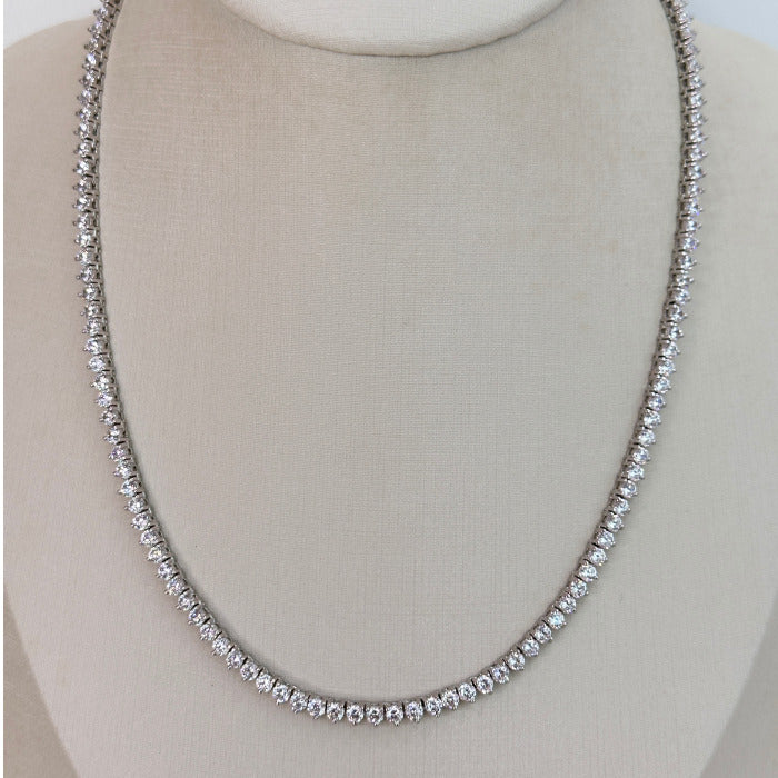 COLAR RIVIERA RÓDIO COM ZIRCÔNIA 3MM TRANSPARENTE 45 CM