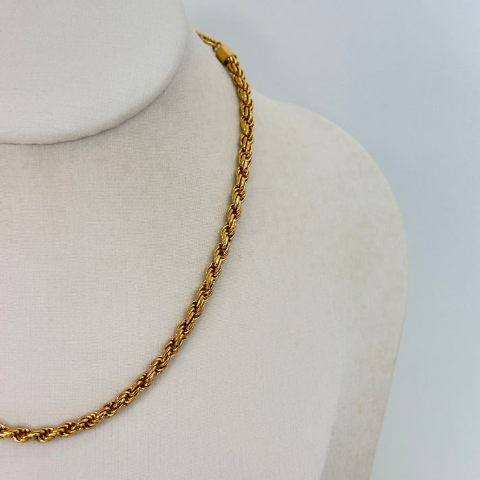 COLAR CORRENTE BAHIANA EM PRATA 925 COM BANHO OURO 18K