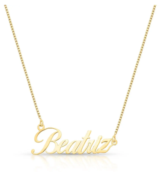 COLAR DOURADO  PERSONALIZADA NOME COM ATÉ 9 LETRAS 45 CM