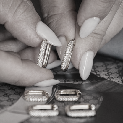 Brinco Triplo Cravejado Ródio