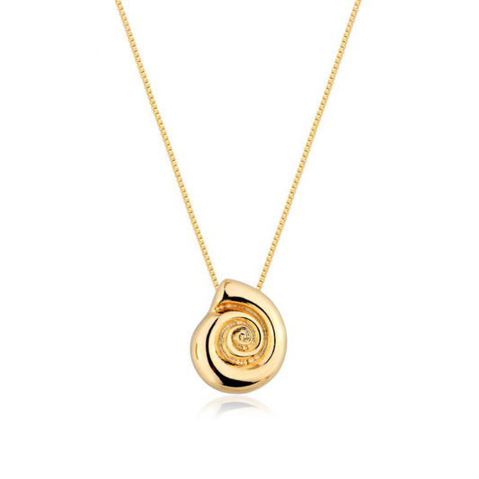 Colar Caracol Espiral Redondo Dourado