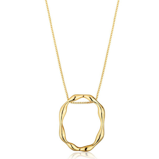 Colar Contorno Ondulado Glory Orgânico Dourado 60cm