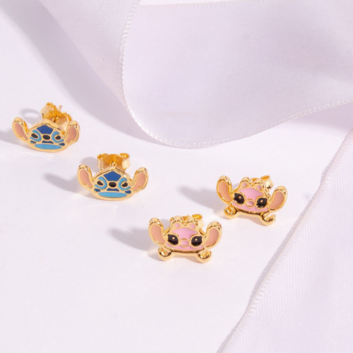 Brinco Infantil Stitch Azul Dourado