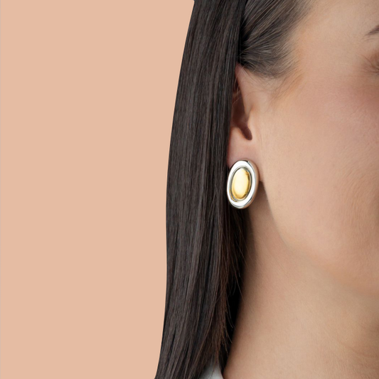 Brinco Vintage Oval Mix de Banho