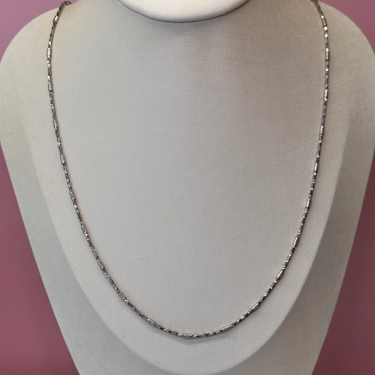 Corrente Rodio Filetes 55cm com alongador