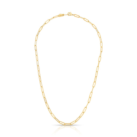 COLAR ELO CARTIER PEDRA RETANGULAR LATERAL VAZADO 10 REDONDO 4MM/ 12X9X5MM BAN. DOURADO /AZUL CLARO /TAM. 45