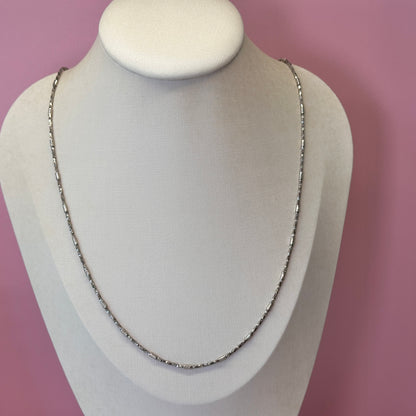 Corrente Rodio Filetes 55cm com alongador