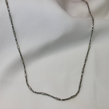 Corrente Rodio Filetes 55cm com alongador