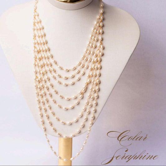 COLAR SERAPHINE PEROLAS ARROZ DOURADO