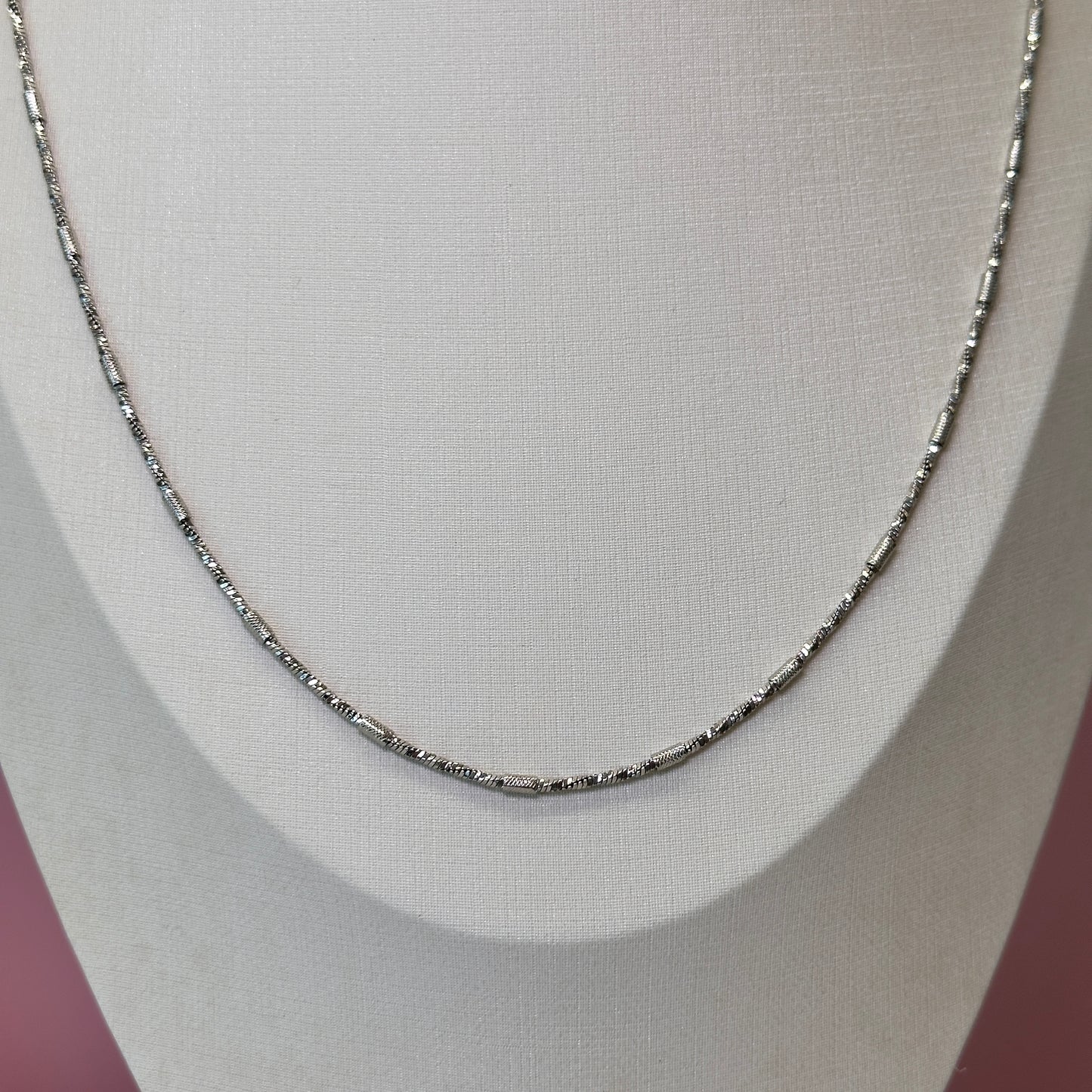 Corrente Rodio Filetes 55cm com alongador