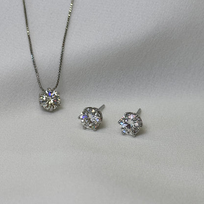 Brinco ródio ponto de luz, pedras Moissanite