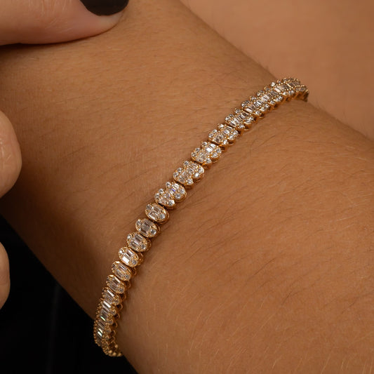 PULSEIRA RIVIERA DOURADA CRAVEJADA EM ZIRCONIA