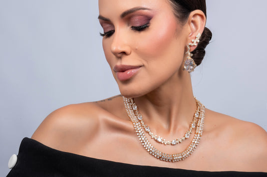 Conjunto Imperio do Amor – Conjunto Dourado Zircônia Ovais & Esferas Cravejadas