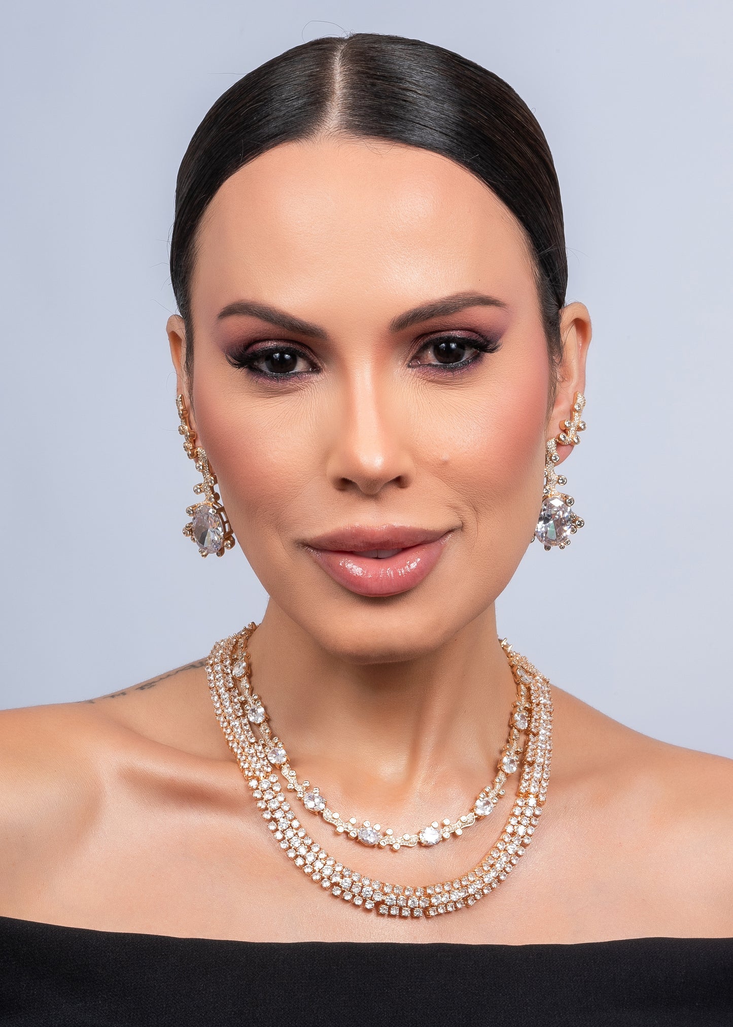 Conjunto Imperio do Amor – Conjunto Dourado Zircônia Ovais & Esferas Cravejadas