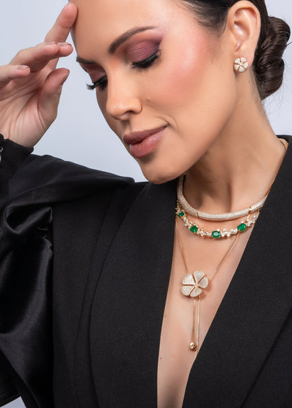 Conjunto Imperio do Amor – Conjunto Dourado Zircônia Ovais & Esferas Cravejadas