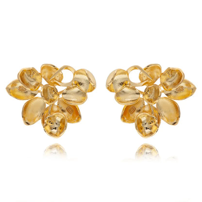Brinco Florais Lily Petit Banhado a Ouro 18K