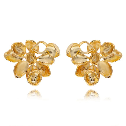 Brinco Florais Lily Petit Banhado a Ouro 18K