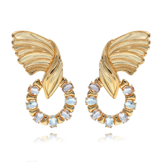 Brinco Dourado Cristal