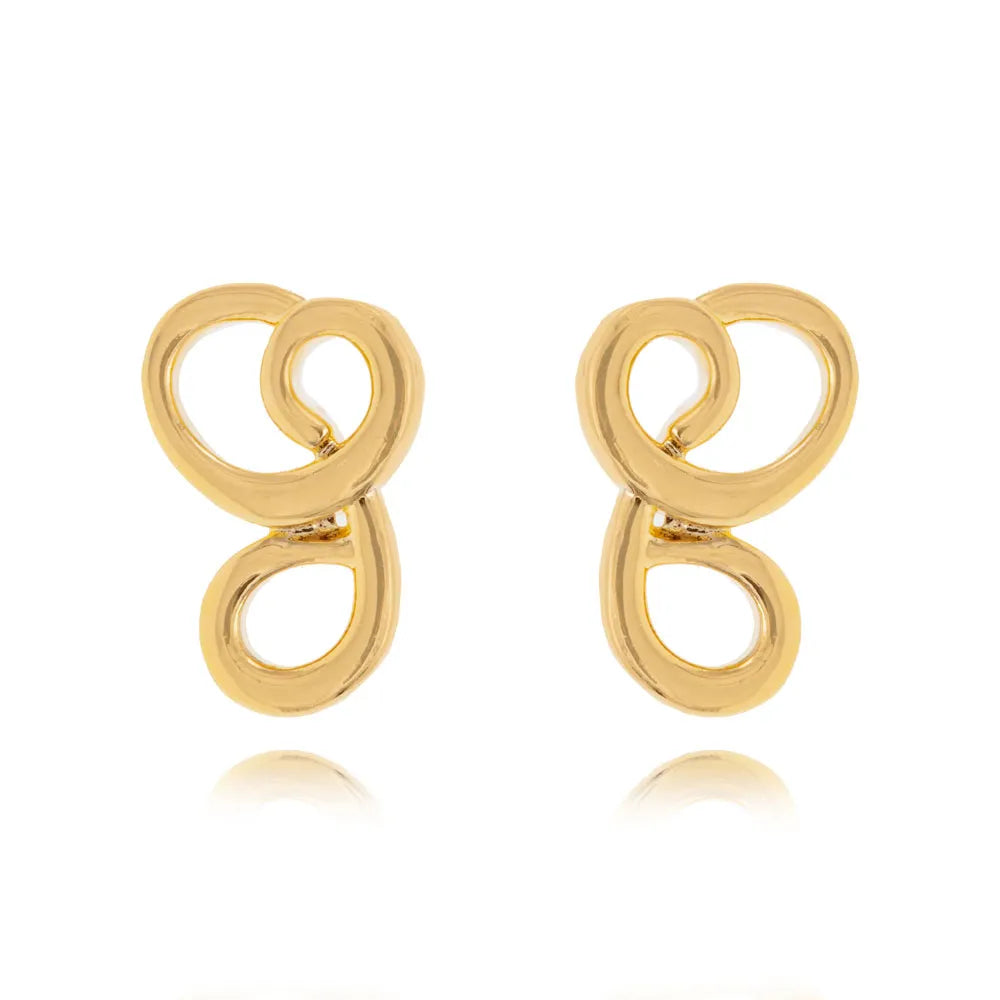 Brinco Enrrole Feminino Dourado