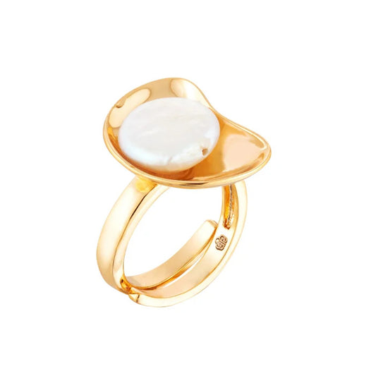 ANEL COQUILLE BEAN ORGANICO DOURADO PÉROLA BARROCA